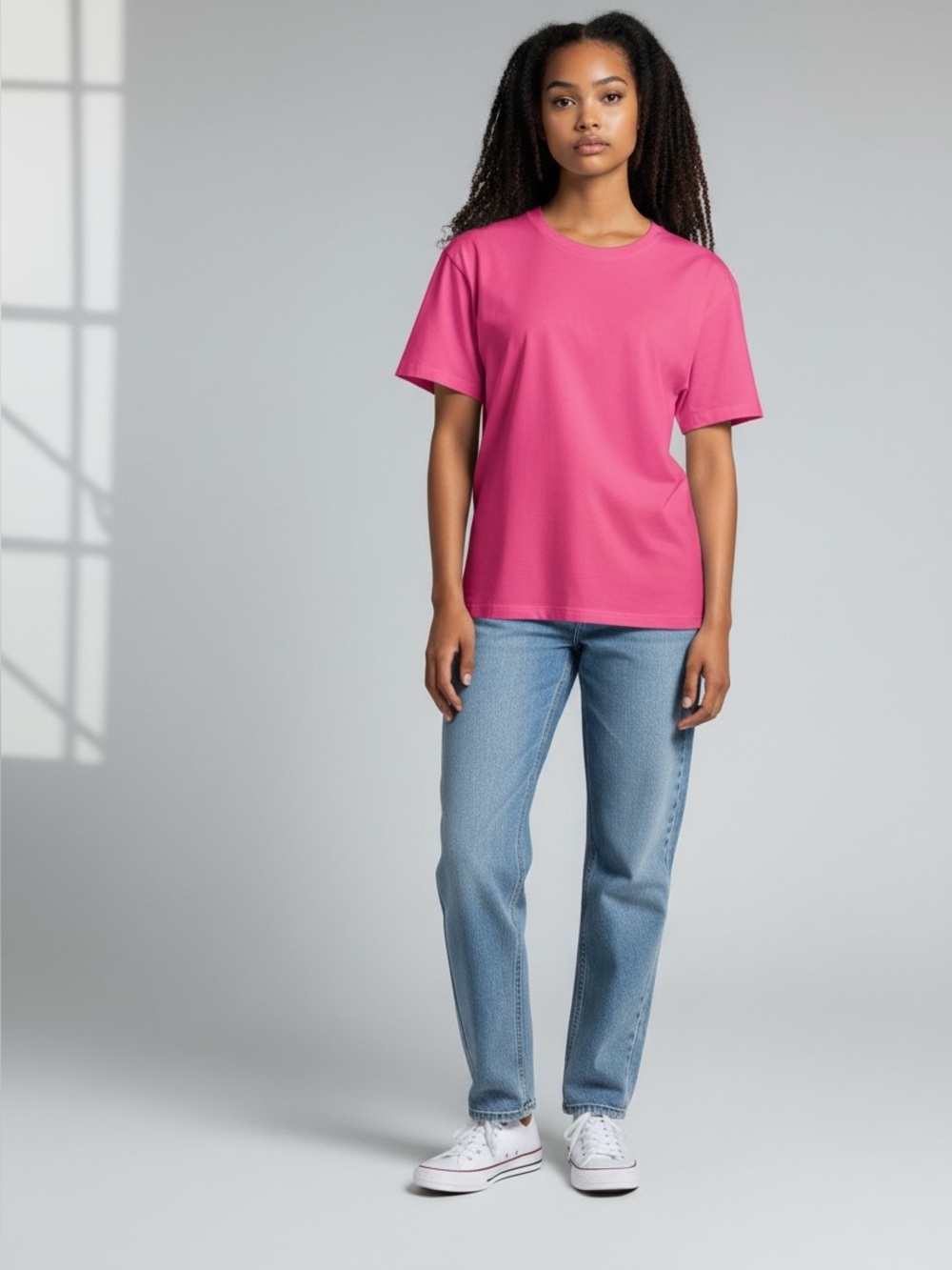 Amazon Essentials Hot Pink Short Sleeve Tunic Tee Size Small